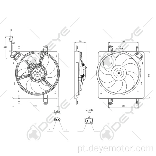 Ventilador de resfriamento do radiador elétrico para FORD KA FORD